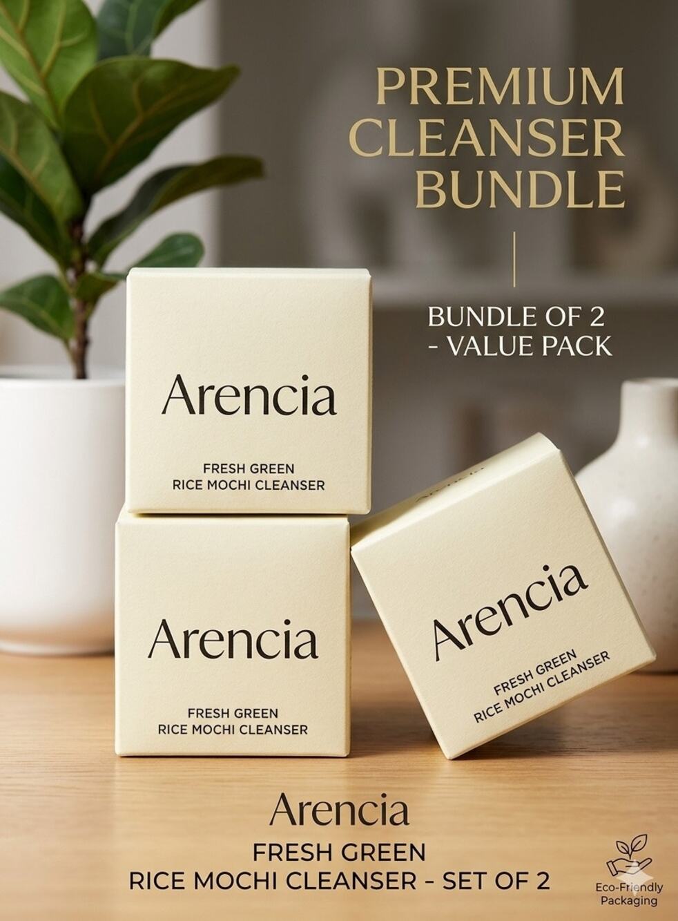 Bundle of 2 - Arencia Fresh Green Rice Mochi Cleanser - 100g each - NEW in box